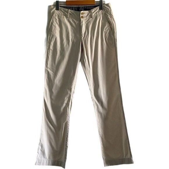 Banana Republic Women's Beige Stretch Flat Front Weekend Chino Pants US 4 - Picture 1 of 11